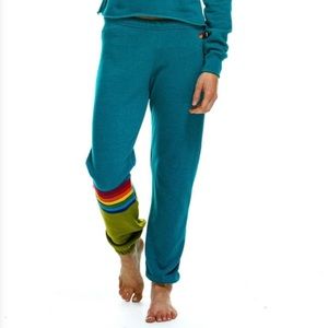 ⭐️Aviator Nation Rainbow Stitch Sweatpants Jade⭐️